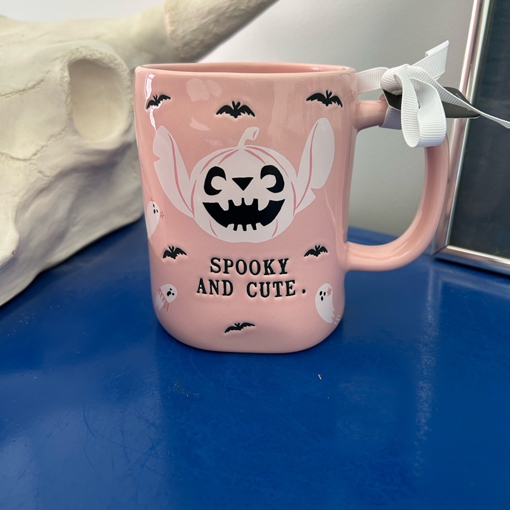 Rae Dunn Disney Lilo & Stitch Jack-o’-lantern Spooky and Cute Halloween Mug